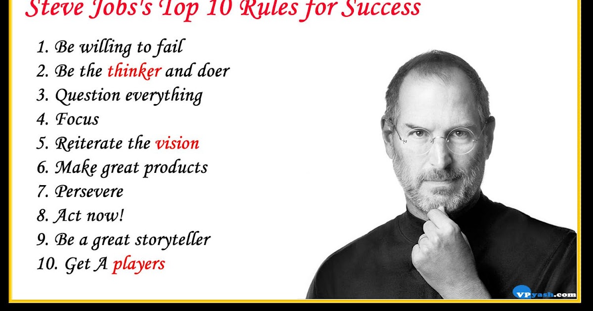 Steve Jobs's Top 10 Rules for Success - inspiring - Writer, Inspiring