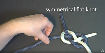 Carrick bend demonstrating symmetrical flat knot