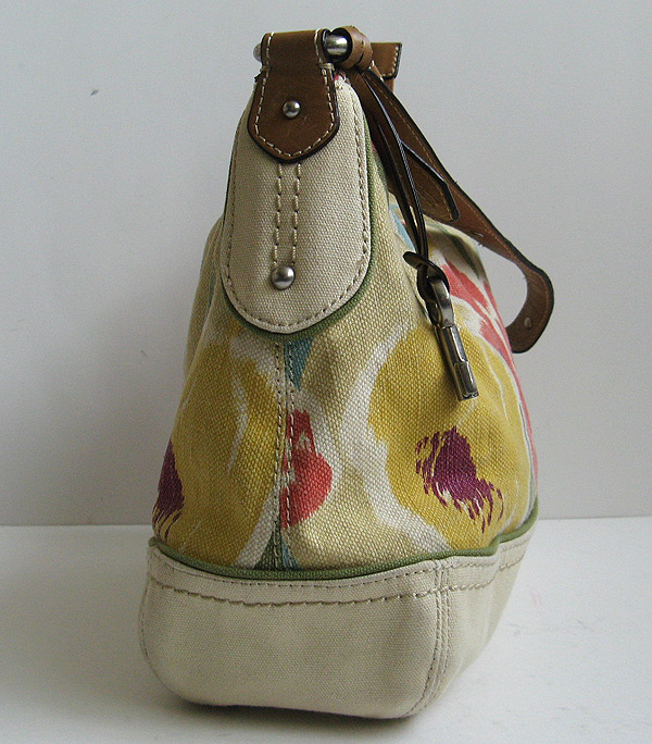 FOSSIL LARGE CANVAS FLORAL SHOULDER BAG FOSSIL SUMMER HOBO HANDBAG