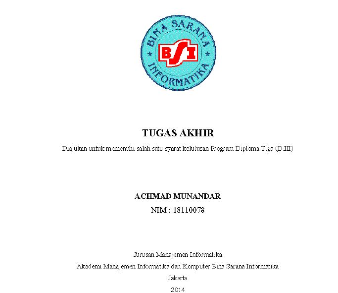 Skripsi Manajemen Informatika D3 Pejuang Skripsi