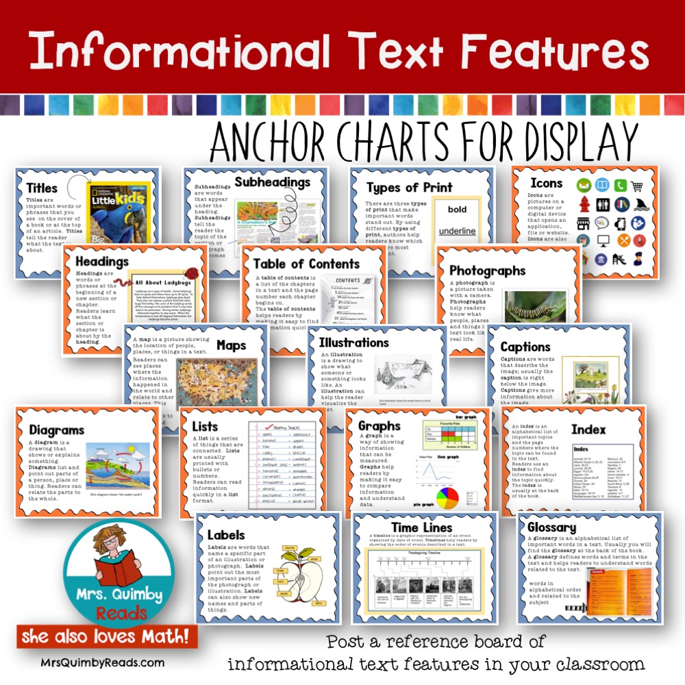 MrsQuimbyReads | Teaching Resources: Informational Text Features ...