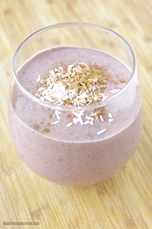 Healthy Blackberry Peanut Butter Protein Smoothie The Rising Spoon