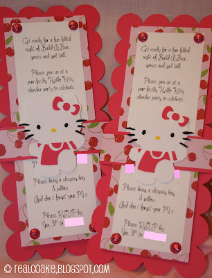 Cute ideas for a Hello Kitty Birthday Party. Ideas for a slumber party, invitations, and cake. #Birthday #HelloKitty #Party