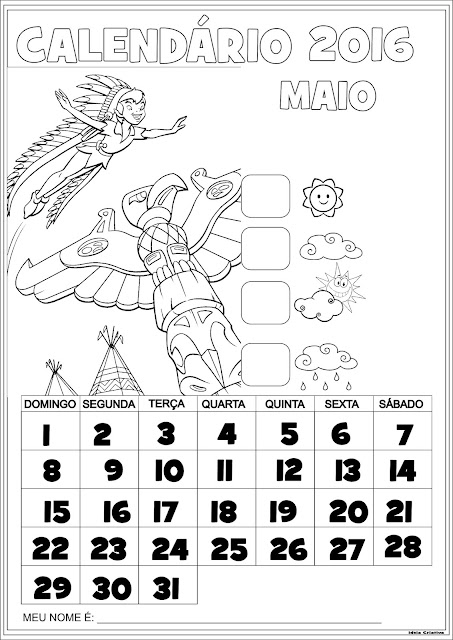 Calendários Peter Pan 2016 para Imprimir Com Numeração