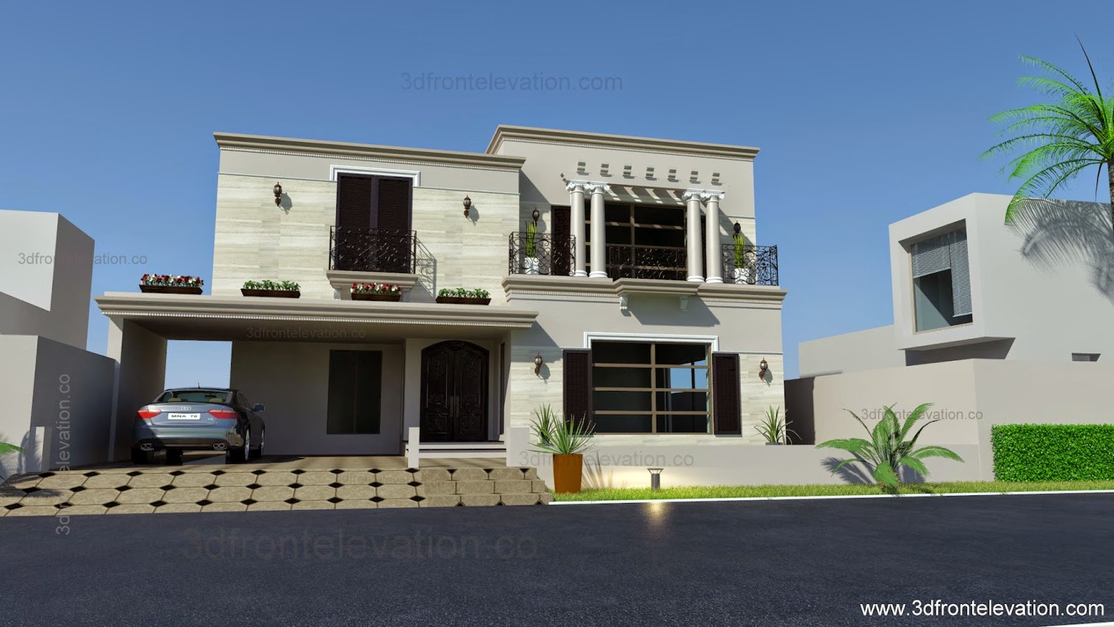 3d Front Elevation Com 1 Kspanish House Design Plan 3d Front Elevation Com 1 Kspanish House Design Plan