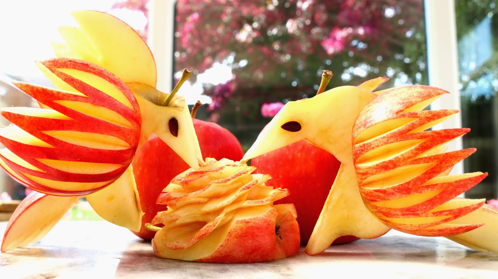 Josephine's Recipes How To Make Apple Birds Fruit Carving Garnish