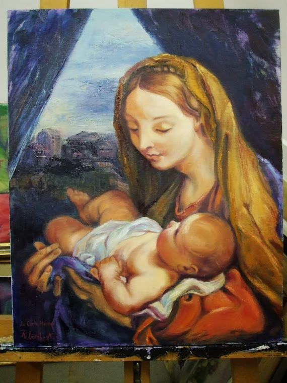 MADONNA COL BAMBINO (olio su tela40x50)