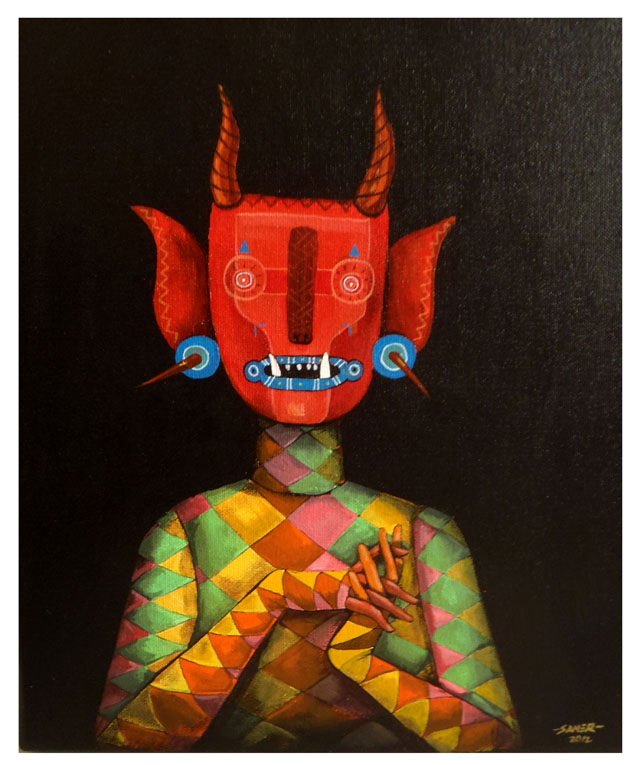 SANER serie "weaving a nightmare" at Guerrero Gallery