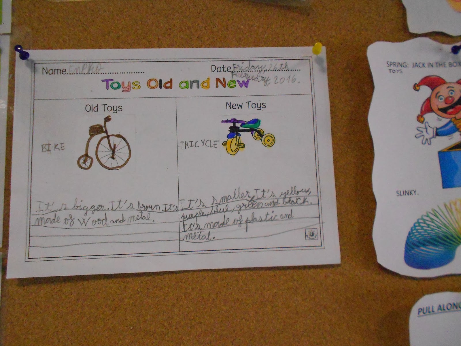 Zaldupe English Blog: GRADE 2 : COMPARING TOYS , OLD AND NEW,