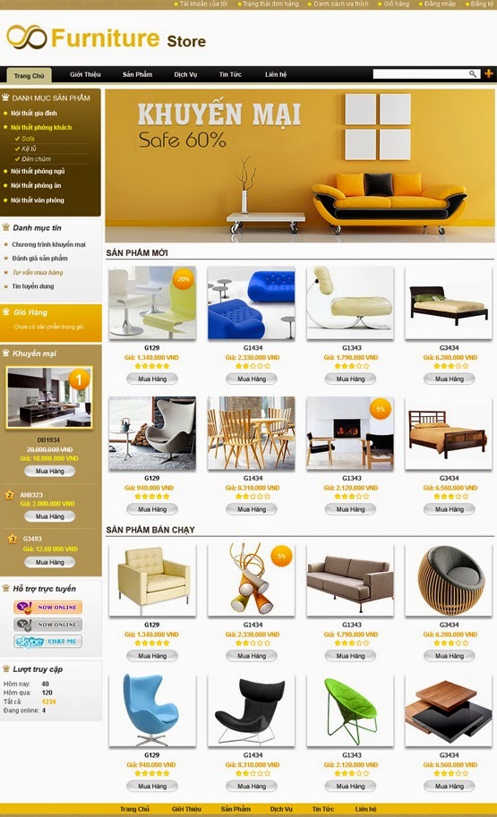 thiết kế website bán hàng bàn ghế chuyên nghiệp