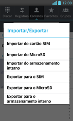 LG F3: Transferir contatos da agenda para o Chip ou cartão de memória