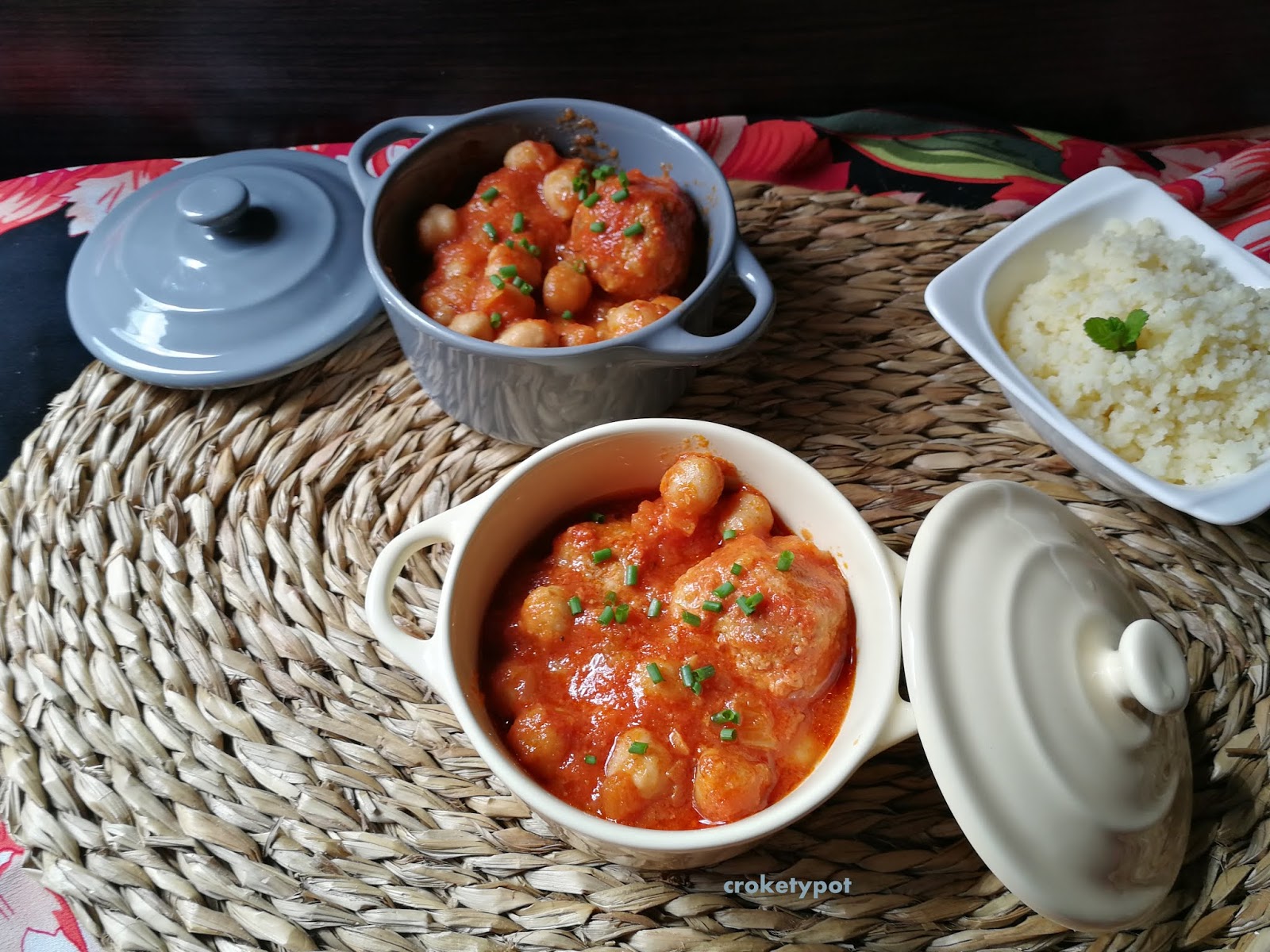 CROKETYPOT GARBANZOS CON ALBÓNDIGAS. Slow cooker.