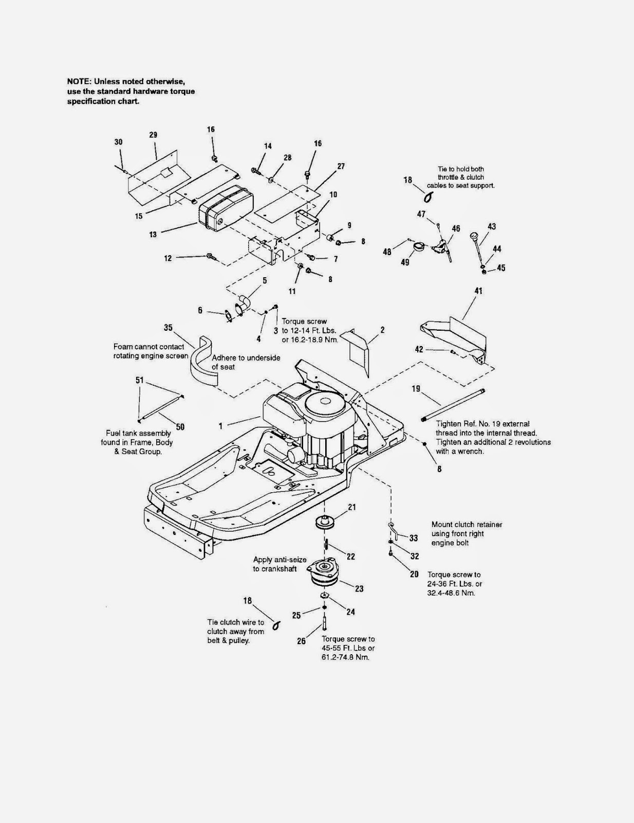 HUSKEE LT4200 OWNERS MANUAL