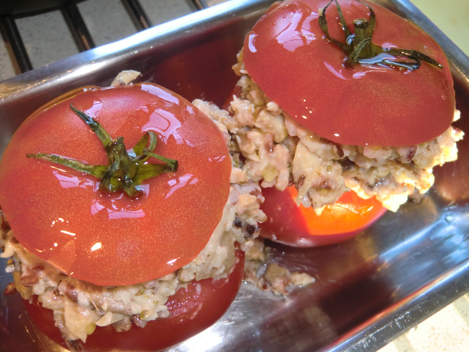 Kjerstis mat och prat: Fyllda tomater med svamp och vildrismix