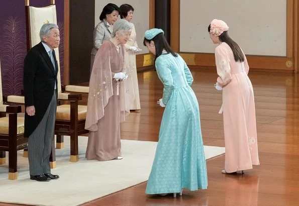 Crown Princess Masako, Princess Aiko, Prince Akishino, Princess Kiko, Princess Mako and Princess Kako