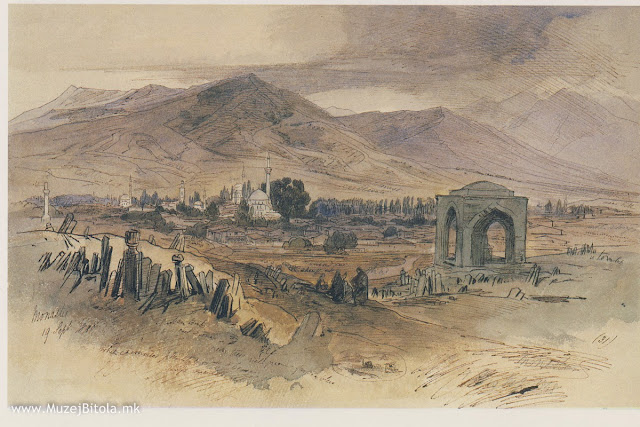 Edward Lear, Битола 20 септември 1848 година. Панорама на Битола од Турските гробишта