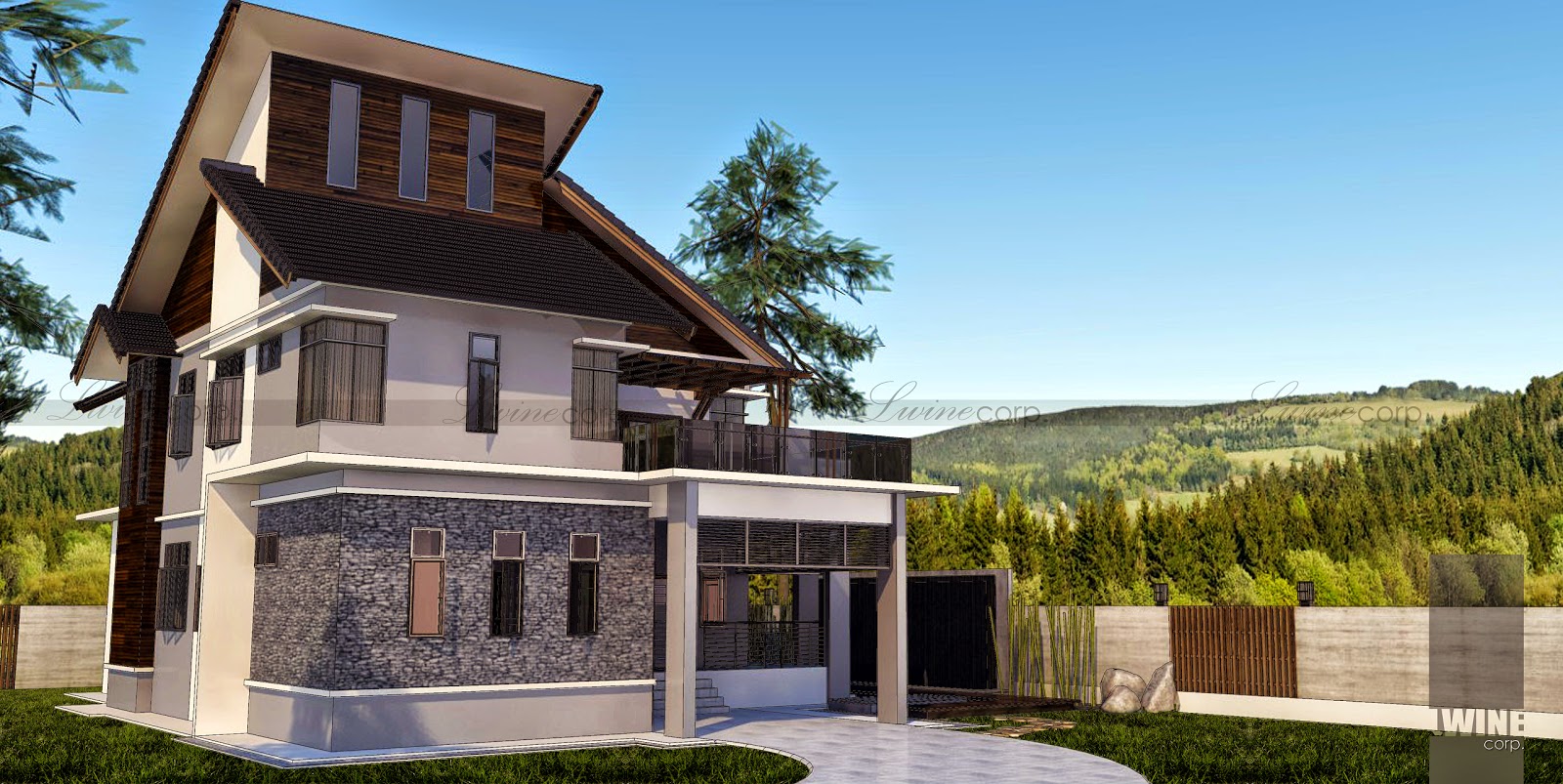 25 Menyenangkan Rumah Dua Tingkat Moden  Design Info On The Web