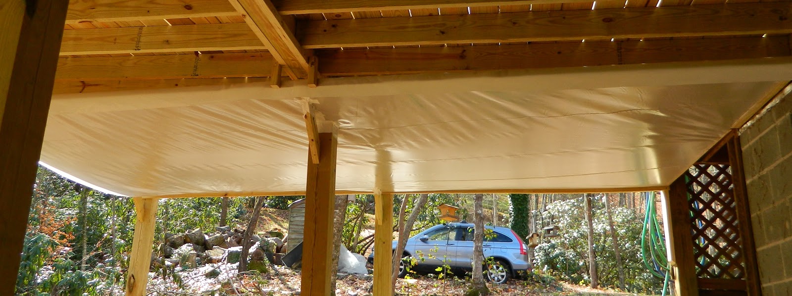 Lise's Log Cabin Life: Building a "Rain Shield" Under the Deck