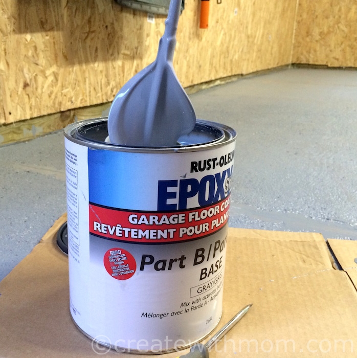 Create With Mom Our Garage transformation using Rustoleum Epoxy Shield DIY