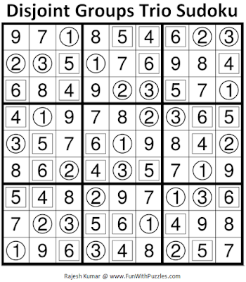 Disjoint Groups Trio Sudoku (Daily Sudoku League #148) Solution