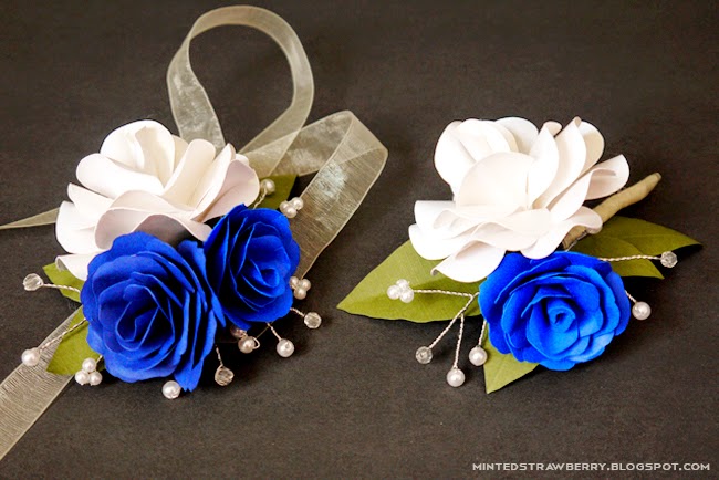 first time making paper flower corsages minted strawberry paper flower corsages