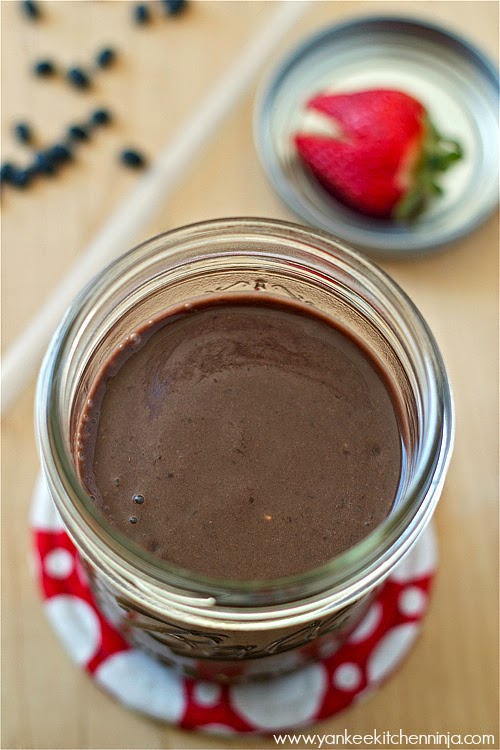 healthy chocolate berry black bean Mason jar smoothie