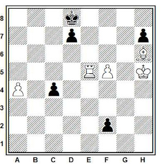 Estudio artístico de ajedrez compuesto por Hugh Blandford (British Chess Magazine, 1954)