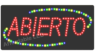 Signs such as the LED Spanish Open Sign increases your business' exposure | AffordableLED.com