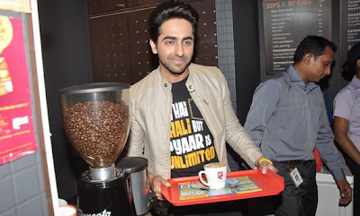 Ayushmann &  Sonam Kapoor at Promotion of 'Bewakoofiyaan' at Cafe Coffee Day