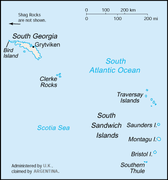 Mapas das Ilhas Geórgia do Sul e Sandwich do Sul  | Reino Unido