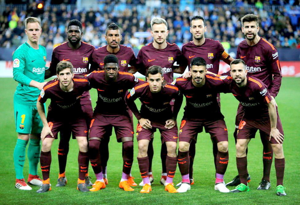 BARCELONA contra Málaga C. F. 10/03/2018 Liga de 1ª División