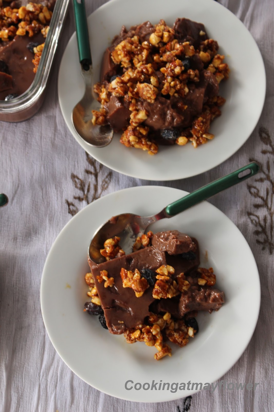 Cooking at Mayflower Easy chocolate delight with caramelized nuts
