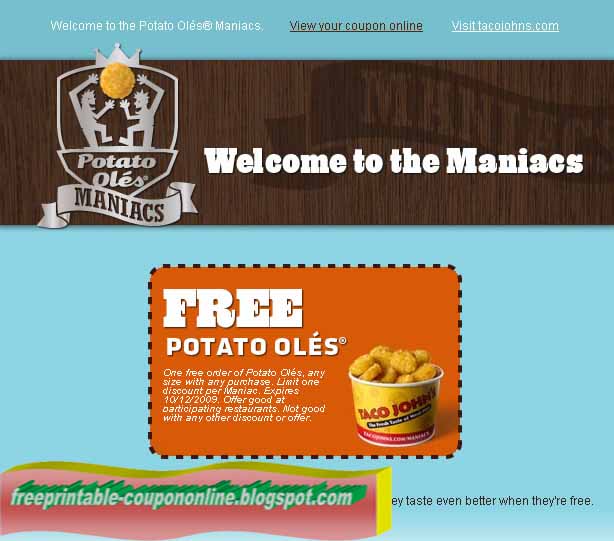 Printable Coupons 2018 Taco Johns Coupons