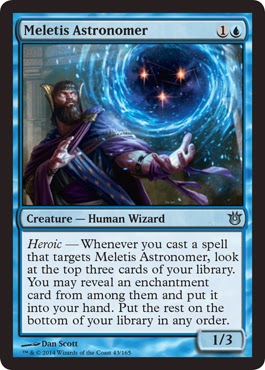 Magic the Gathering blue creature Heroic card draw