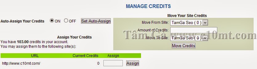 manage credits hitlink traffic website