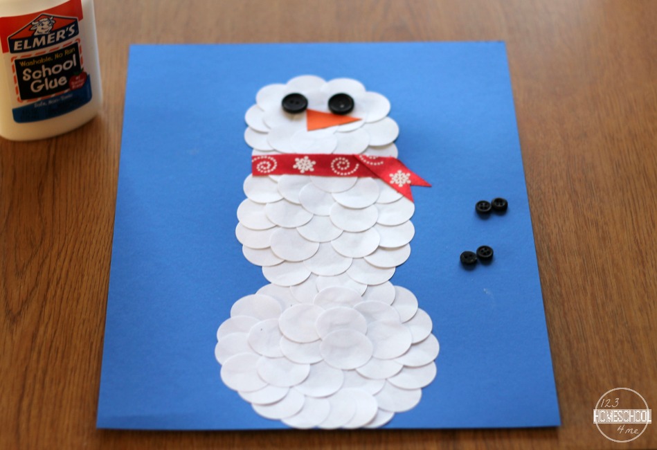 Circle Snowman Winter Craft