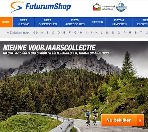 圖說: FuturumShop 電商網站，以戶外運動用品為主要產品，包含運動腳踏車與各種相關專業運動服裝與用品，圖片來源: 網站