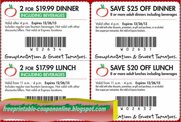 Printable Coupons 2018: Sweet Tomatoes Coupons