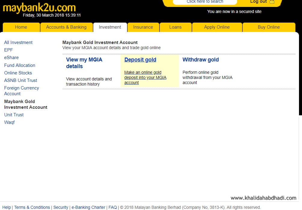 Investment account gold maybank Gold Investment