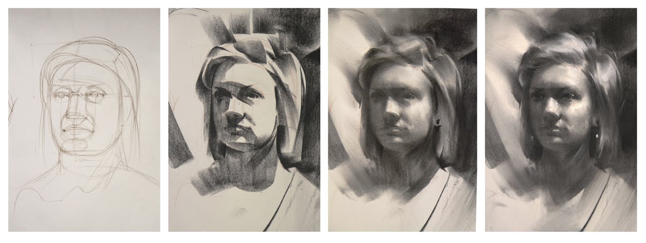 Как нарисовать портрет углем поэтапно для начинающих
