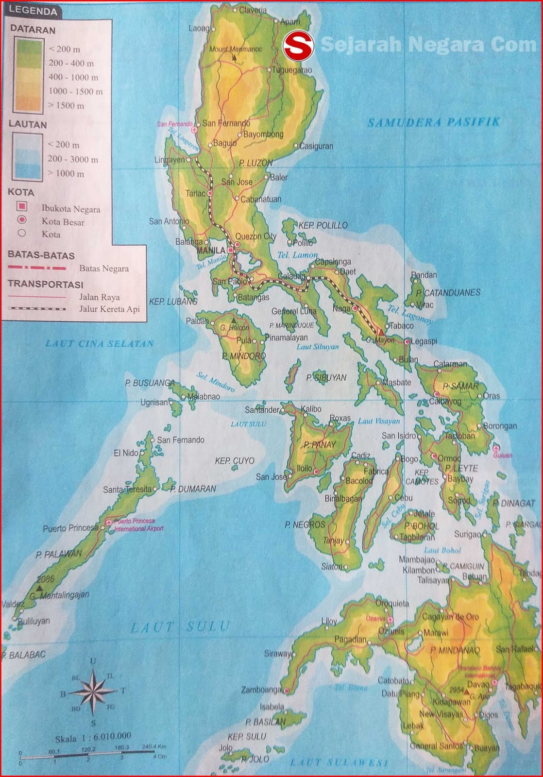 Peta Wilayah / Negara Negara Filipina 2018