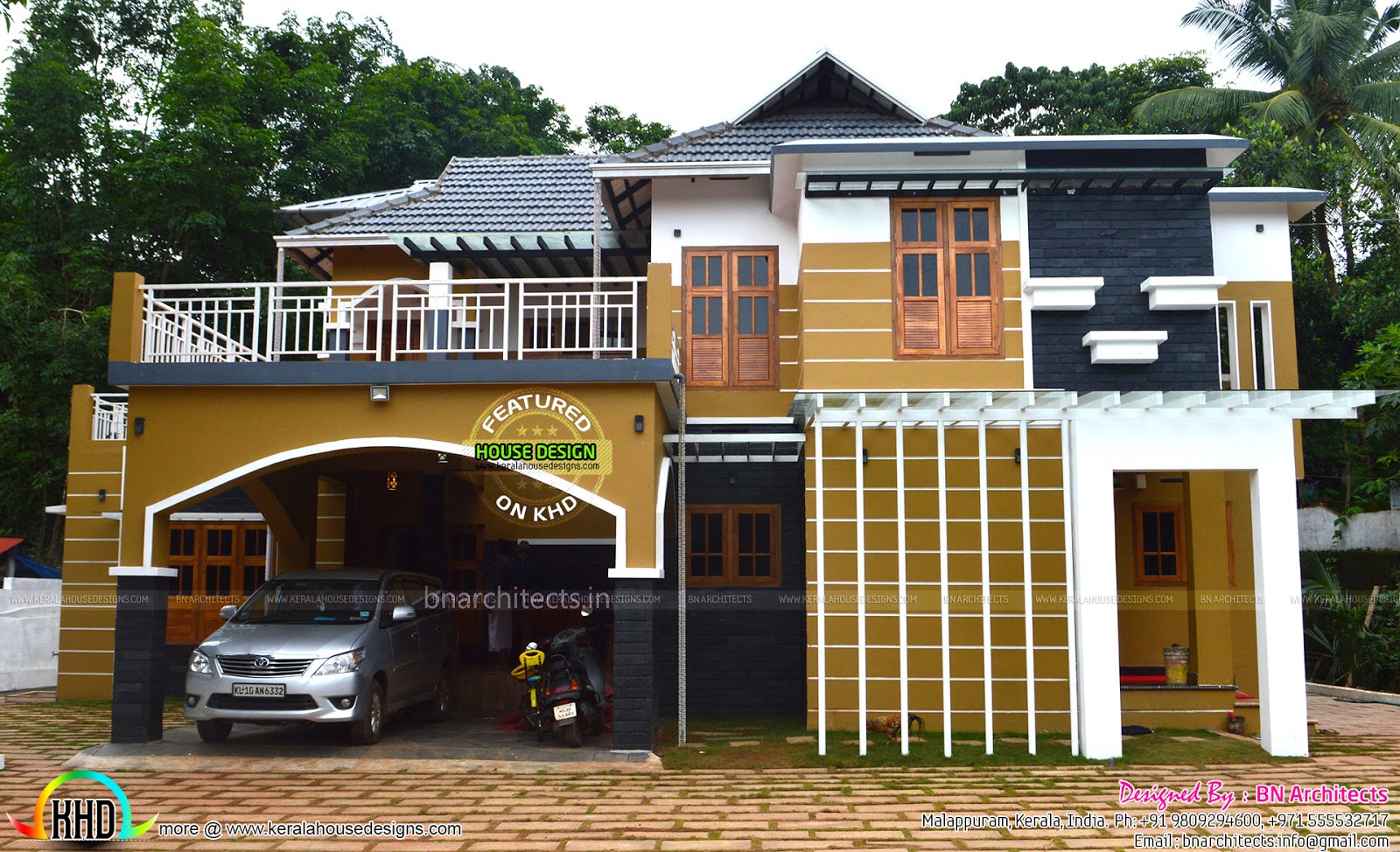 Completed house at Nilambur, Kerala - Kerala home design ...