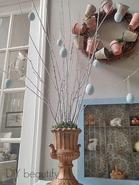 Easter Tree with Chalk Painted Eggs