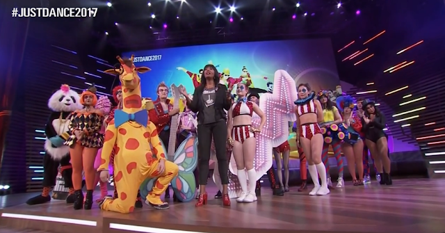 Ubisoft E3 2016 conference Just Dance 2017 Orlando tribute panda giraffe candy cane butterfly