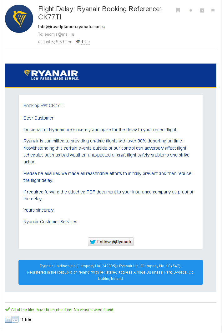 Sim One Richiedere Un Rimborso A Ryanair