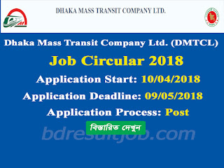 Dhaka Mass Transit Company Ltd. (DMTCL) Job Circular 2018