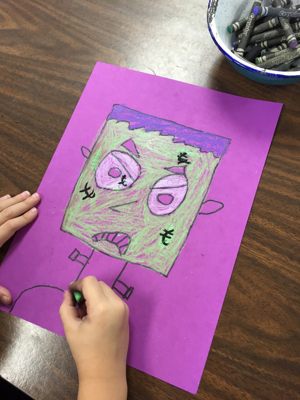 Elements of the Art Room: Fun First grade Frankensteins!