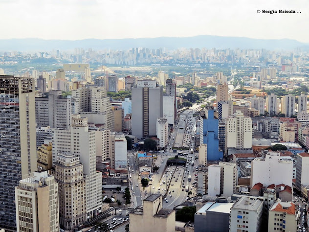 Vista ampla de trecho do Centro - Luz - Zona Norte - São Paulo