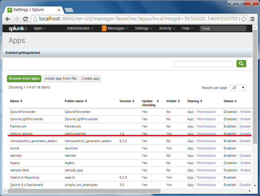 maruton's memorandum: [SPLUNK]Splunk Apps: Getting started