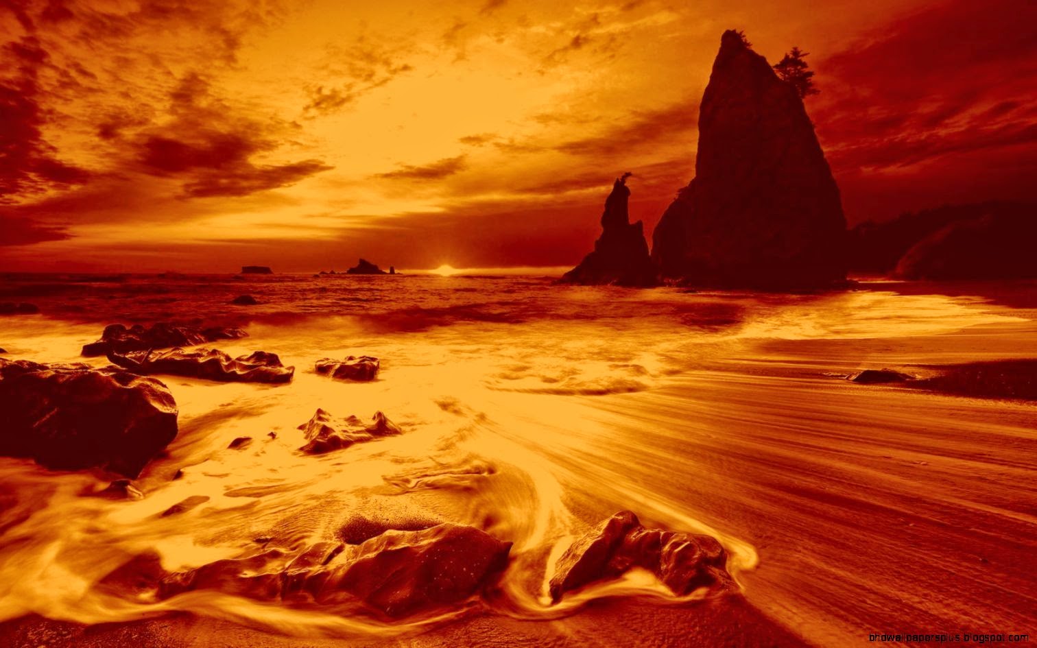 Stones Coast Beach Sand Decline Twilight wallpaper